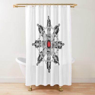 Rhcp-Vintage Red Black Hot Shower Curtain Official Red Hot Chili Peppers Merch